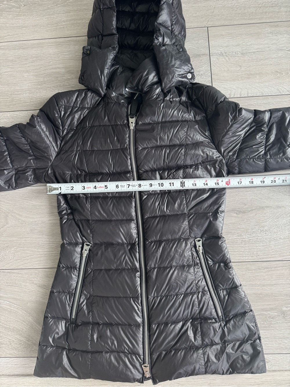 Mackage Women's Charcoal Puffer Jacket with Hood - Picture 3 of 4